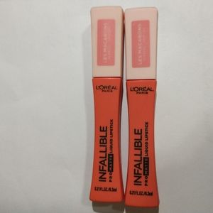 2 New L'Oreal Infallible Liquid Lipstick 826